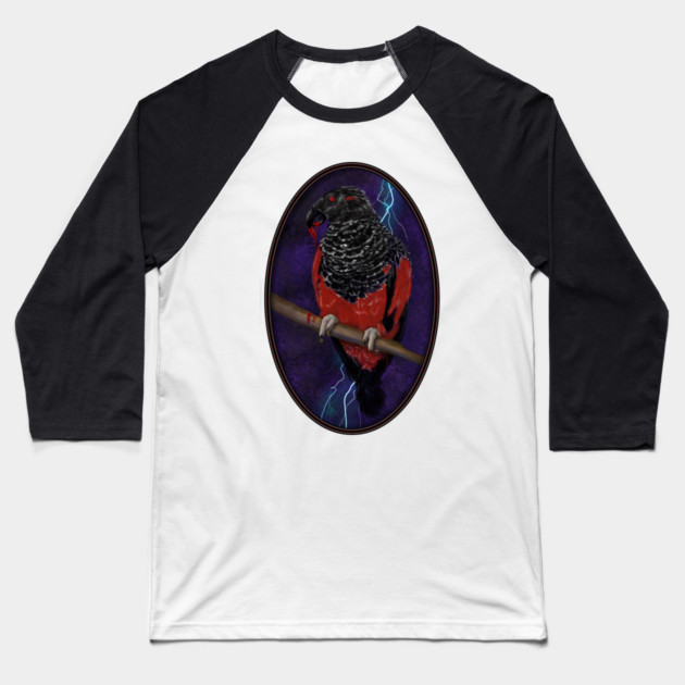 Dracula Parrot Baseball T-Shirt by H. R. Sinclair