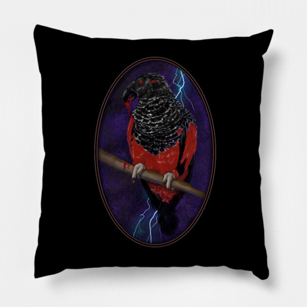 Dracula Parrot Pillow by H. R. Sinclair