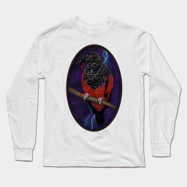 Dracula Parrot Long Sleeve T-Shirt by H. R. Sinclair