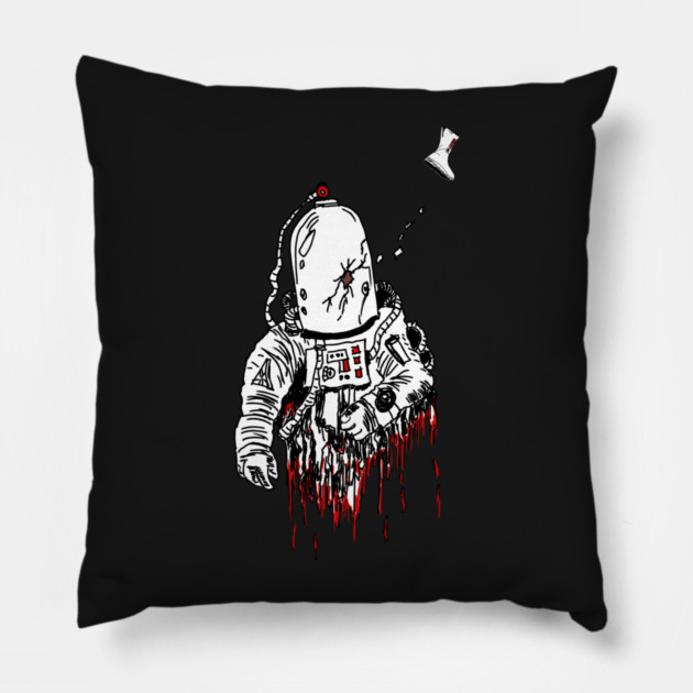 Space Horror, spacesuit Pillow by H. R. Sinclair