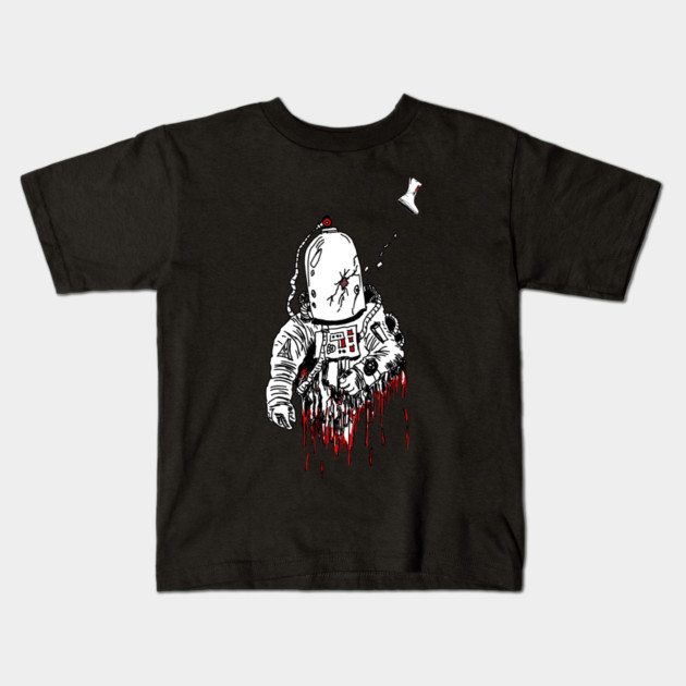 Space Horror, spacesuit Kids T-Shirt by H. R. Sinclair