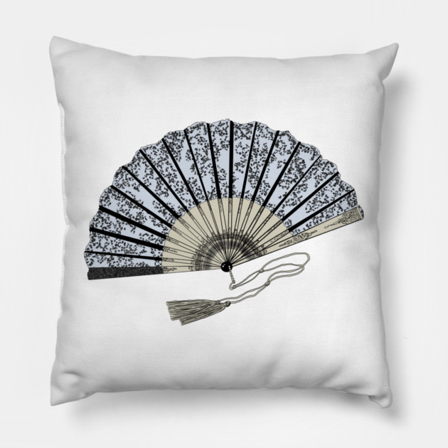 Victorian Fan Illustration Pillow by H. R. Sinclair