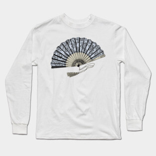 Victorian Fan Illustration Long Sleeve T-Shirt