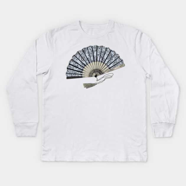 Victorian Fan Illustration Kids Long Sleeve T-Shirt by H. R. Sinclair
