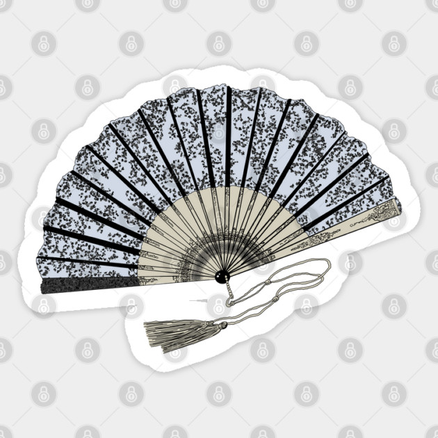 Victorian Fan Illustration Sticker by H. R. Sinclair