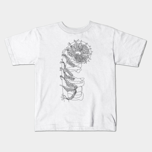 Fiddlehead Fern Illustration Kids T-Shirt by H. R. Sinclair