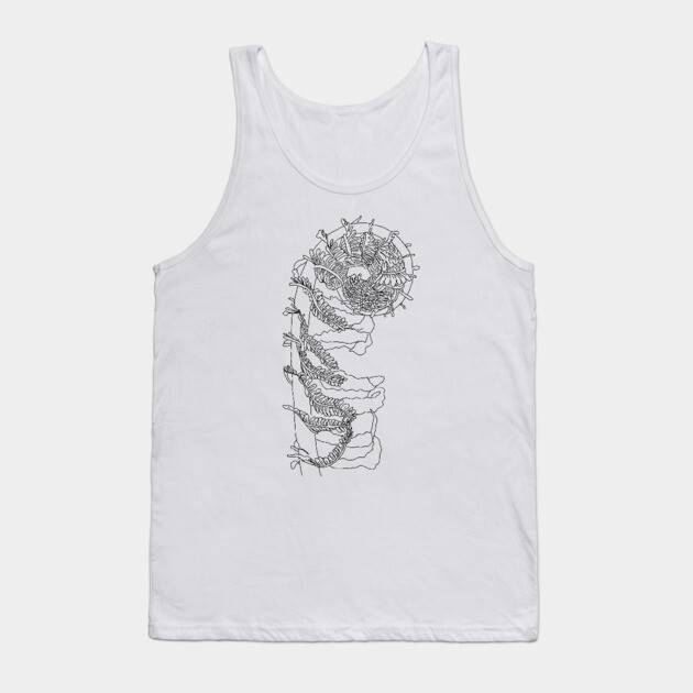 Fiddlehead Fern Illustration Tank Top by H. R. Sinclair