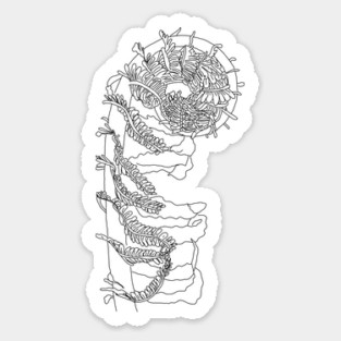 Fiddlehead Fern Illustration Sticker