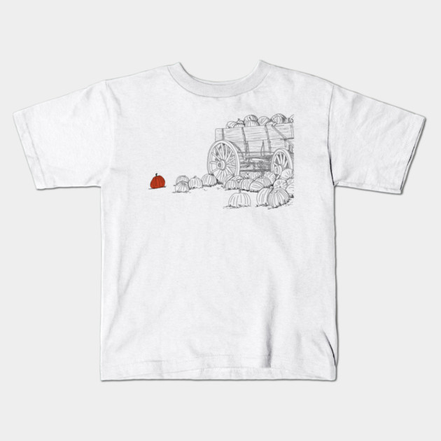 Pumpkin Patch Wagon Kids T-Shirt by H. R. Sinclair