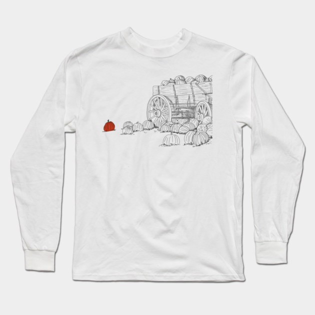 Pumpkin Patch Wagon Long Sleeve T-Shirt by H. R. Sinclair