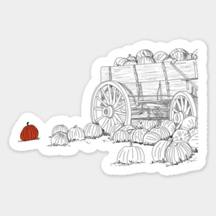 Pumpkin Patch Wagon Sticker