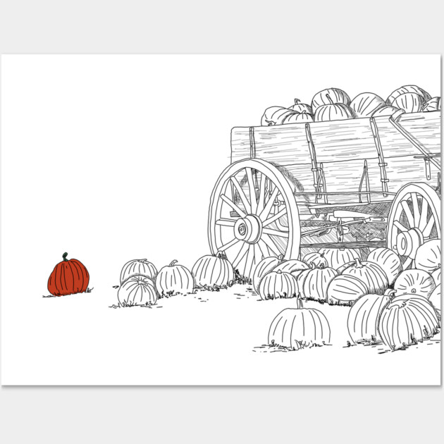 Pumpkin Patch Wagon Wall Art by H. R. Sinclair