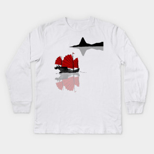 Chinese Junk Ship Kids Long Sleeve T-Shirt