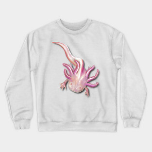 Illustrated Albino Axolotl Crewneck Sweatshirt