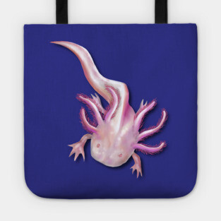 Illustrated Albino Axolotl Tote
