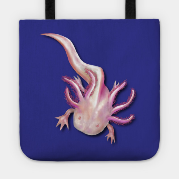 Illustrated Albino Axolotl Tote by H. R. Sinclair