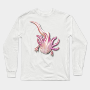 Illustrated Albino Axolotl Long Sleeve T-Shirt