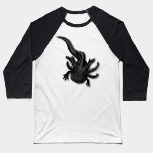 Illustrated Melanoid Axolotl Baseball T-Shirt