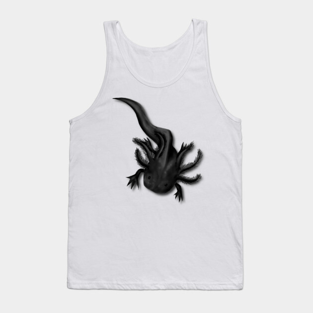 Illustrated Melanoid Axolotl Tank Top by H. R. Sinclair