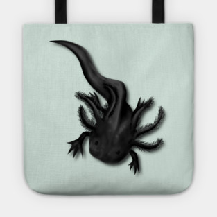 Illustrated Melanoid Axolotl Tote