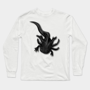Illustrated Melanoid Axolotl Long Sleeve T-Shirt