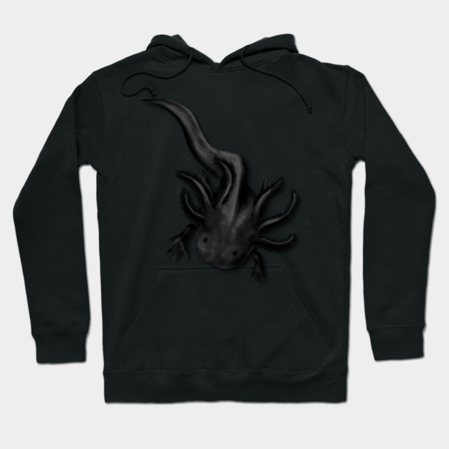 Illustrated Melanoid Axolotl Hoodie by H. R. Sinclair