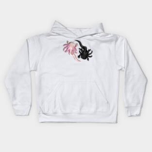 Black and White Axolotls Art Kids Hoodie