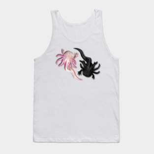 Black and White Axolotls Art Tank Top