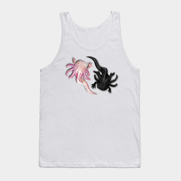 Black and White Axolotls Art Tank Top by H. R. Sinclair