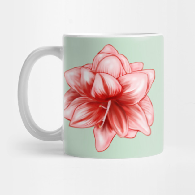 Vintage-look Pink and White Amaryllis by H. R. Sinclair