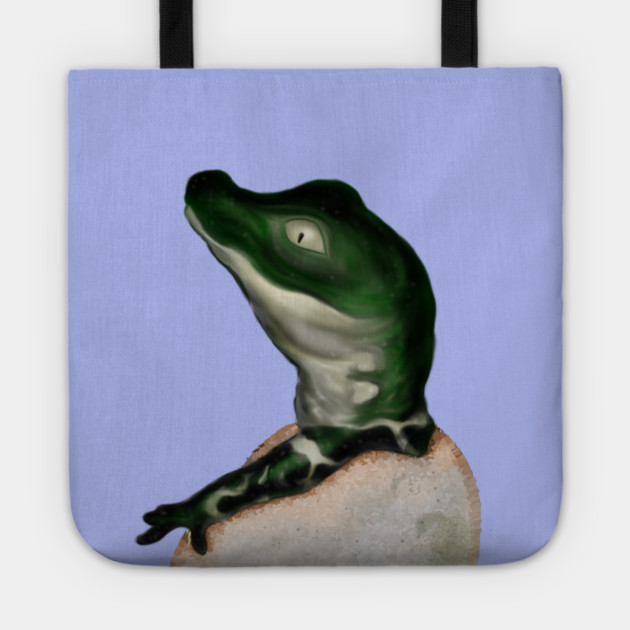 Cute Baby Alligator Digital Art Tote by H. R. Sinclair