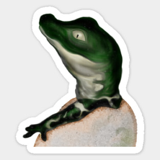 Cute Baby Alligator Digital Art Sticker