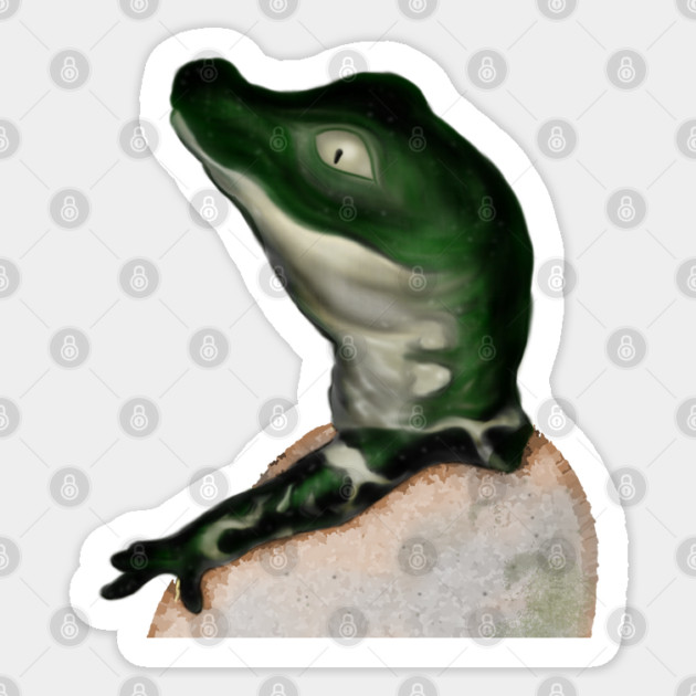 Cute Baby Alligator Digital Art Sticker by H. R. Sinclair