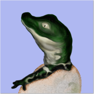 Cute Baby Alligator Digital Art Posters and Art