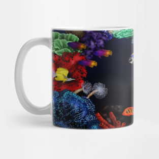 Colorful Coral & Fish Reef Art Mug