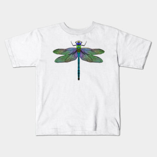 Colorful Emperor Dragonfly Art Kids T-Shirt