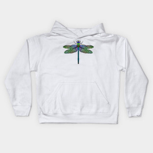 Colorful Emperor Dragonfly Art Kids Hoodie