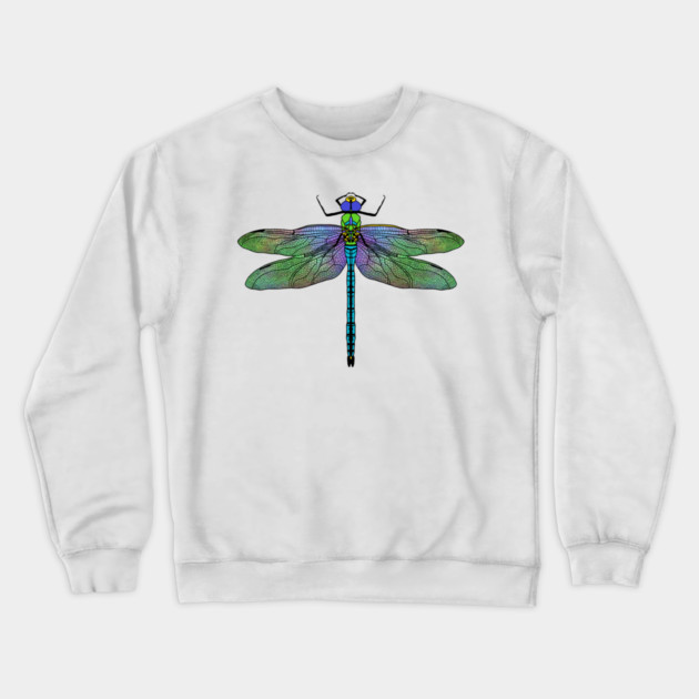 Colorful Emperor Dragonfly Art Crewneck Sweatshirt by H. R. Sinclair
