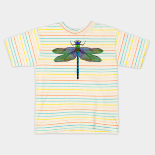 Colorful Emperor Dragonfly Art Kids T-Shirt