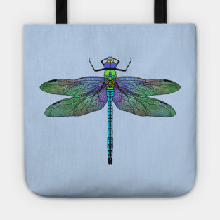 Colorful Emperor Dragonfly Art Tote