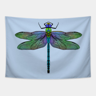 Colorful Emperor Dragonfly Art Tapestry