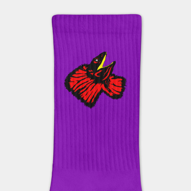 Stylized Neon Red Frilled-neck Lizard by H. R. Sinclair