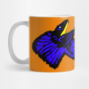 Stylized Neon Blue Frilled-neck Lizard Mug