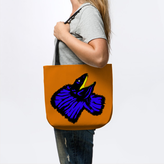 Stylized Neon Blue Frilled-neck Lizard by H. R. Sinclair