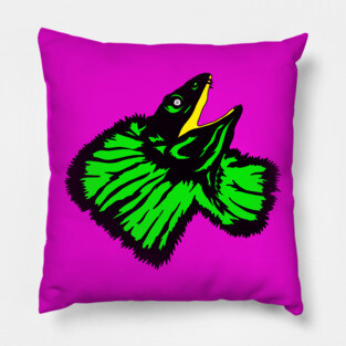 Neon Green Frilled-neck Lizard Pillow