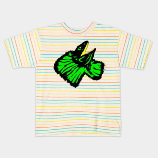 Neon Green Frilled-neck Lizard Kids T-Shirt
