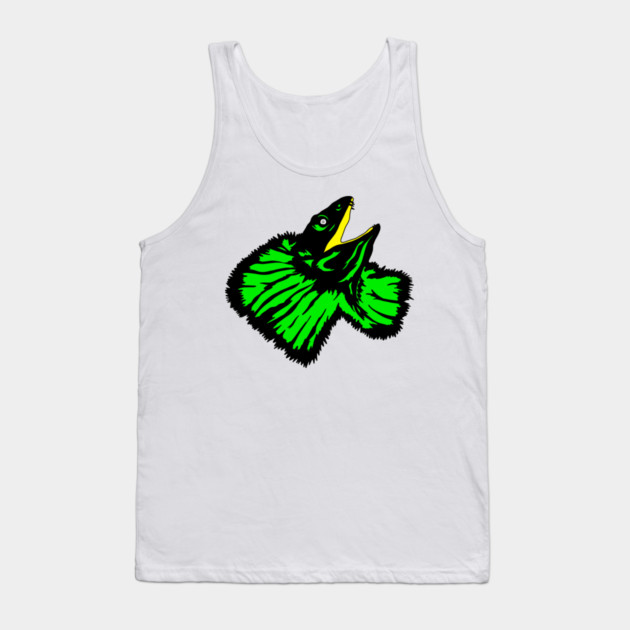 Neon Green Frilled-neck Lizard Tank Top by H. R. Sinclair