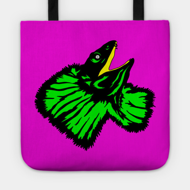 Neon Green Frilled-neck Lizard Tote by H. R. Sinclair