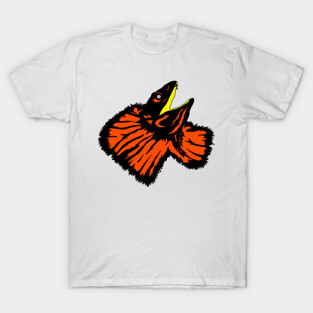 Neon Orange Frilled-neck Lizard T-Shirt
