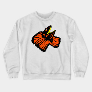 Neon Orange Frilled-neck Lizard Crewneck Sweatshirt